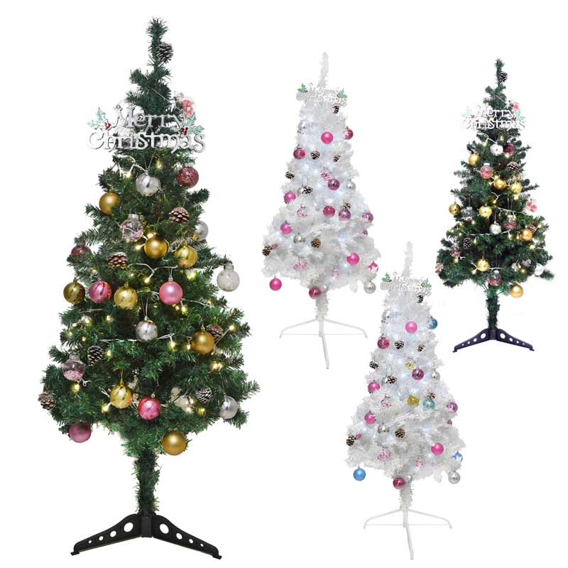 クリスマスツリー 150 cm サイズ フル オーナメントセット ボール ミックス LED ライト付 飾り スカート 足元 6,703円