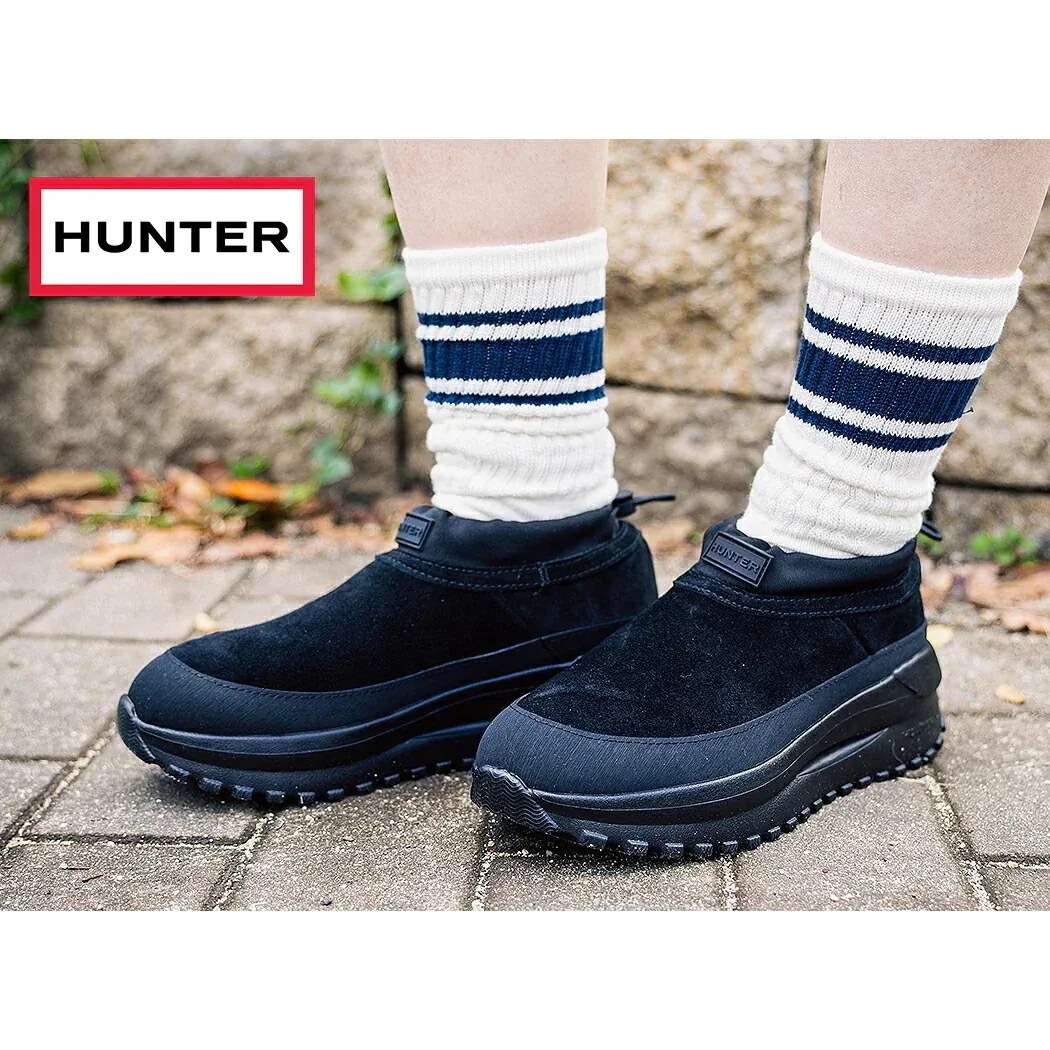 HUNTER ハンター ブーツ トラベル フロー スエード トレーナー UNISEX TRVEL FLOW SUEDE TRINER BLACK ( 防寒 暖かい 冬用 レディース ウィメンズ UFF