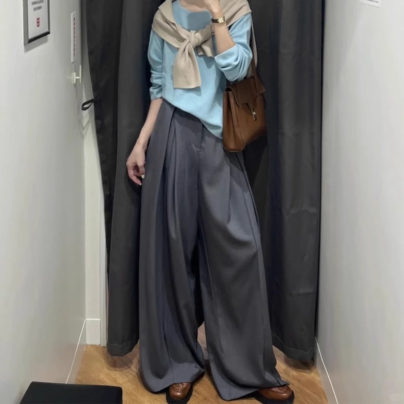 レディース パンツ ボトムス ワイドパンツ ロング フルレングス ワイド タック ポケット ハイウエスト 大人可愛い きれいめ シンプル カジュアル 上品 おしゃれ かっこいい こなれ感 ラフ クール