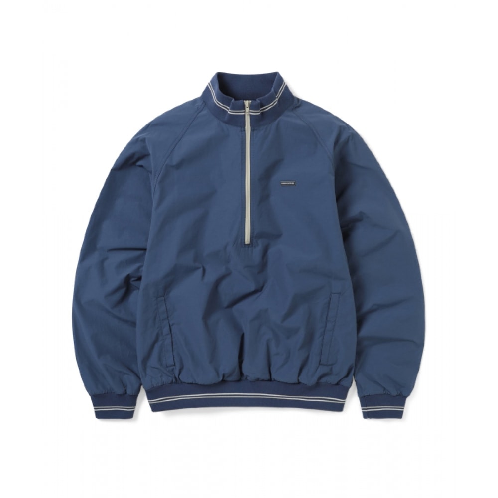 THIS IS NEVER THAT ナイロンハーフジッププルオーバーブルー