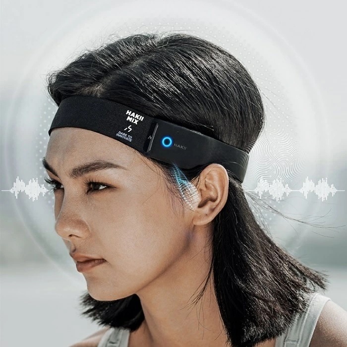ワイアレス ヘッドホン 運動用 HAKIIMIX ハキイ無界 着用式スポーツヘッドホン スウェットバンド式 サンバイザー式 防水IPX5 運動式 Bluetooth 5.3 USB Type-C
