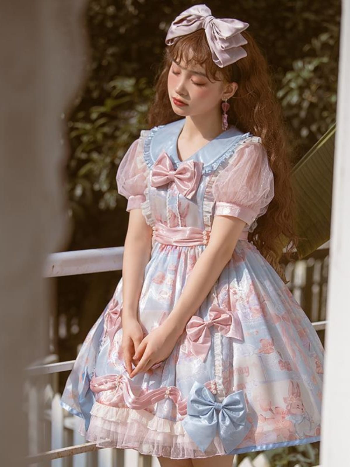 lolita地雷パーカーロリータ ワンピース ゴスロリワンピースドレスサクラシュガーペーパー半袖ワンピース夏可愛い花柄スカート
