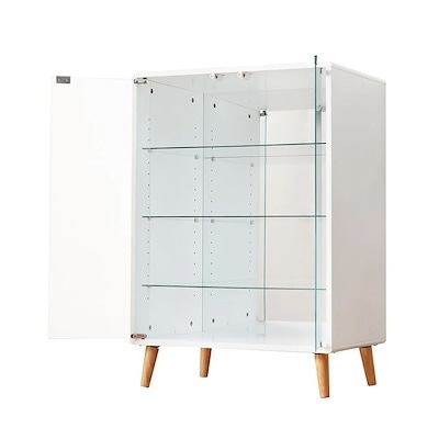 【国内即日発送】コレクションケース ワイド 大容量 コレクションシェルフ ガラスディスプレイキャビネット 4段 高さ調節可能 背面ミラー 強化ガラス棚 サイズ：幅60*奥行43*高さ88CM 23,306円