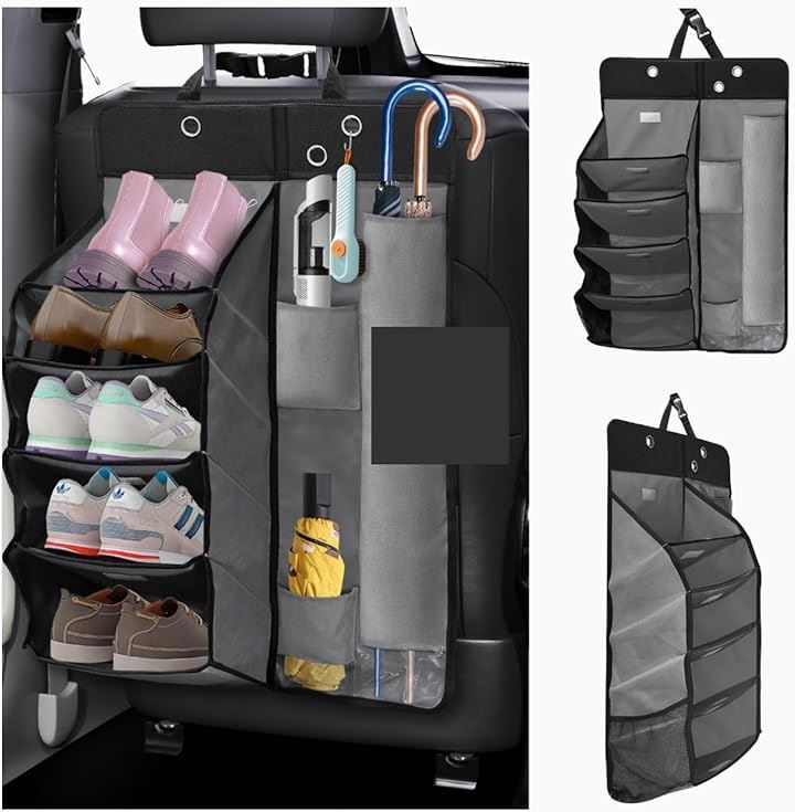 車用マルチシューズラック 傘入れ 靴入れ 車用収納 ハイエース対応 車内整理 省スペース シューズ収納ラック(グレー)その他