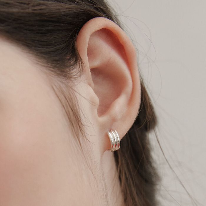 [Silver 925] Viking Roll Hoop Earrings 2色 おしゃれ ピアス 韓国ファッション