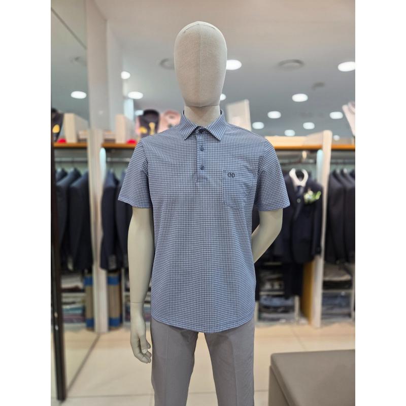 ミニマルチェックプリントクールTシャツ MITAS6M235619_DG