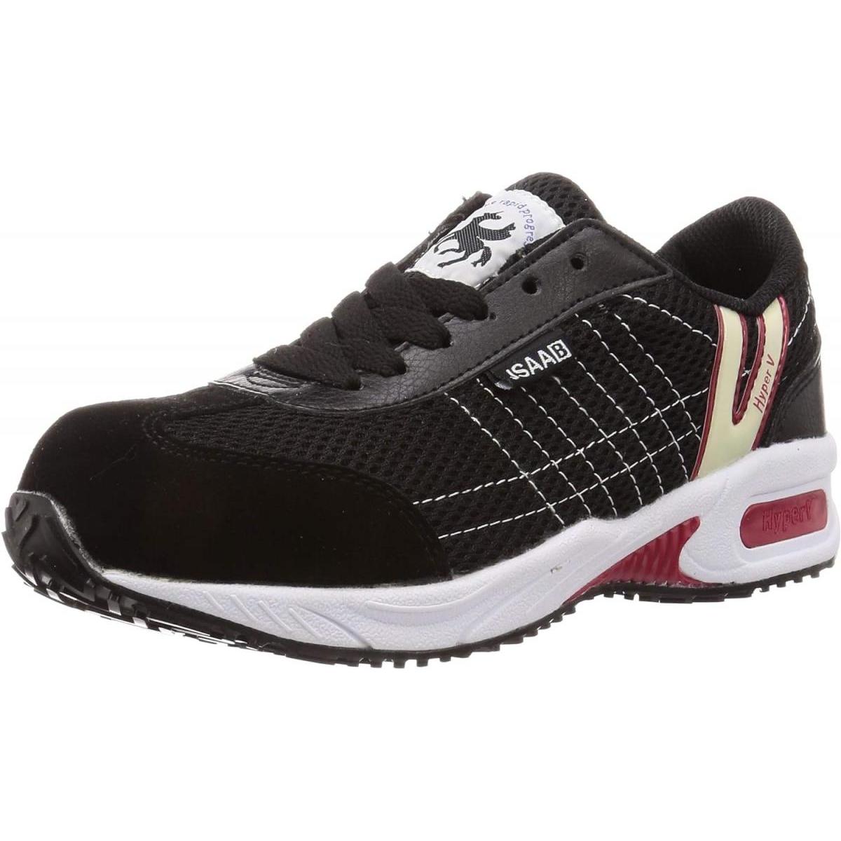 日進ゴム #2000 HyperV ハイパーV 23.5cm 黒 ブラック 作業靴 紐 滑りにくい 耐滑 JSAA-B規格 樹脂先芯 先芯 軽量 耐油 ムレにくいcm　裏貼