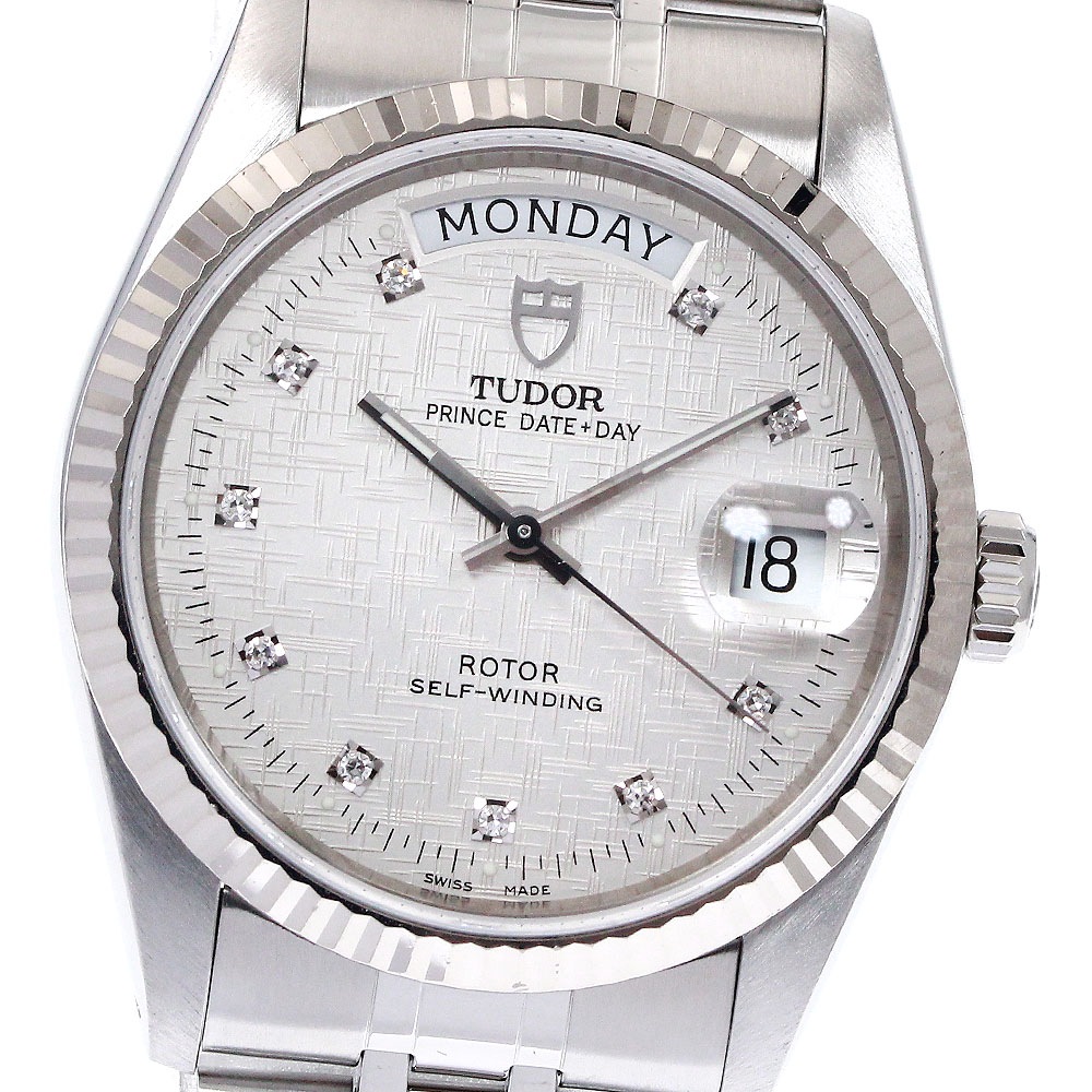 チュードル TUDOR 76214 プリンス デイトデイ 10Pダイヤ WGベゼル 自動巻き メンズ 良品 _898805【ev15】【中古】