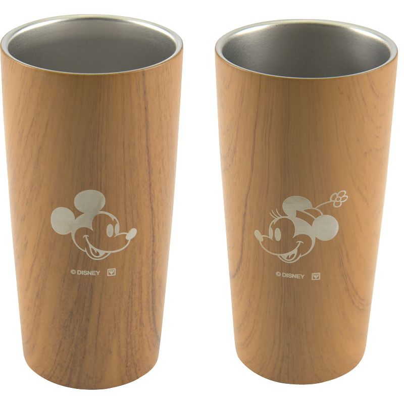 木目調ステンレス真空タンブラー 440mlペアセット ミッキー&ミニー 5,332円
