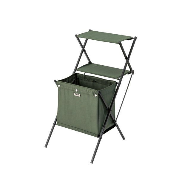 折りたたみ リビング収納 [グリーン] 幅42cm スチール フォールディング マガジンラック