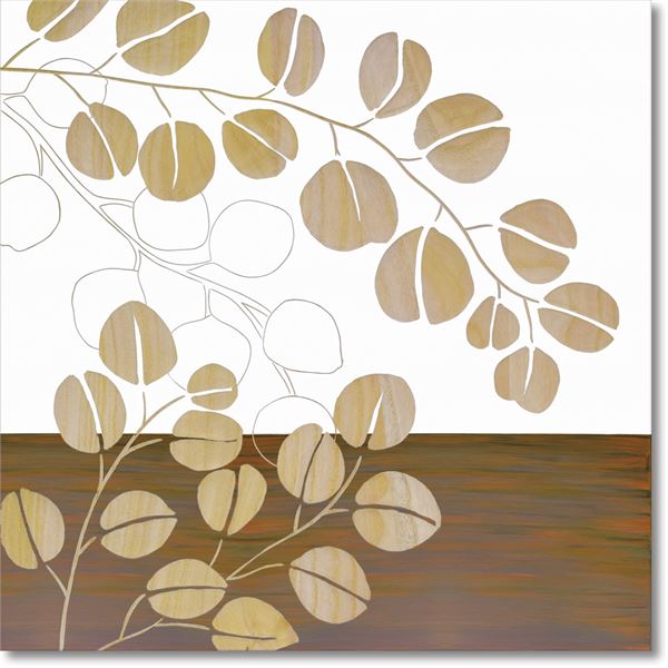 ユーパワー ウッドスカルプチャーアート 60x60cm 「ユーカリ」WH+NP