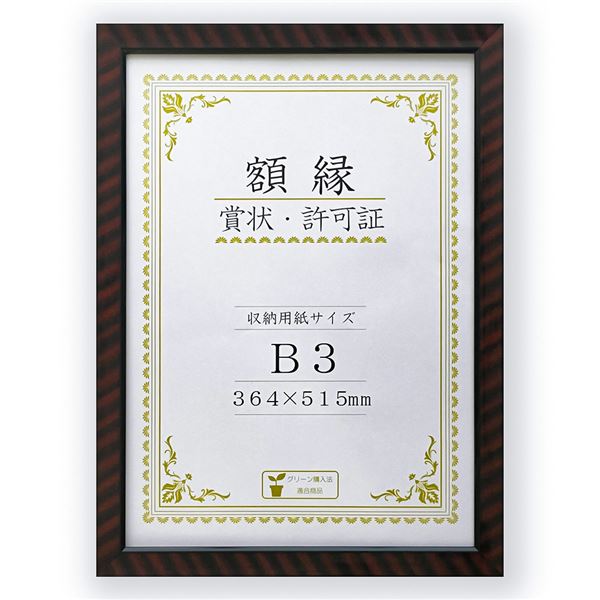 樹脂製賞状額 金ラック‐R 箱入 B3 収納寸法：364x515mm