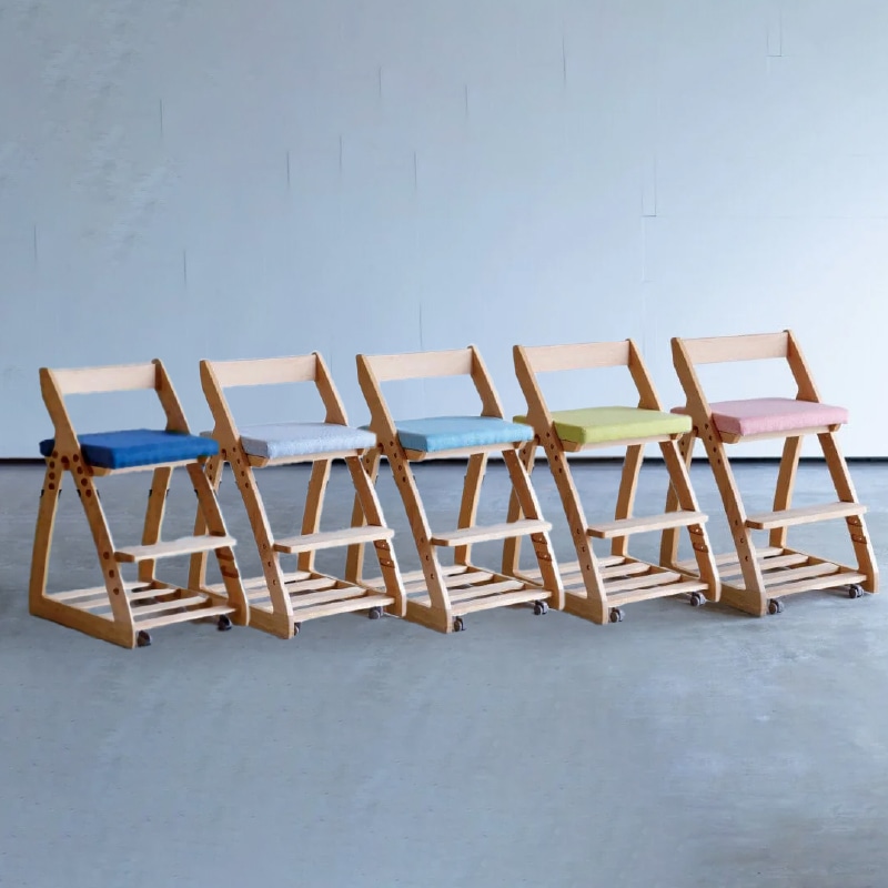 デスクチェアー 木製 レオ 日本製 杉工場 キッズチェア 学習椅子 子供イス キャスター付 完成品