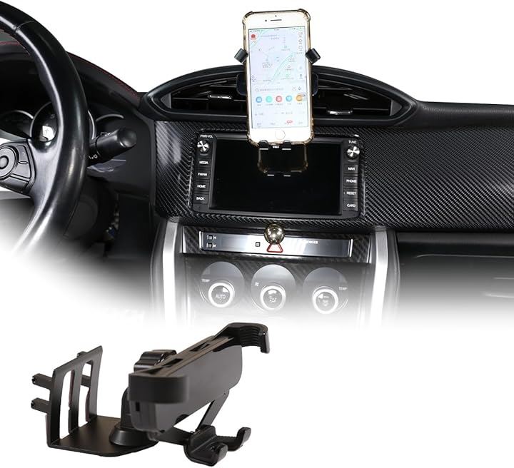 トヨタ 86/スバル BRZ 2012年～2020年に対応 車載スマホホルダー スマホ車載ホルダー スマートフォンホルダー スマホスタンド 携帯ホルダー(ブラック, クリップタイプ)
