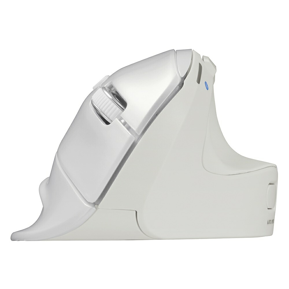 高速スクロール Bluetooth5.0 エルゴノミクス5ボタン BlueLEDマウス ホワイト MUS-BKF177W