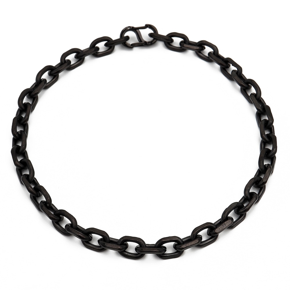 チタン 小豆チェーンブレスレット幅5mm [b554-black-5mm]