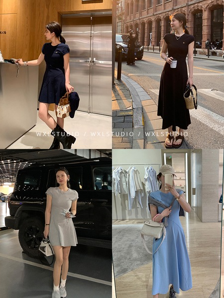 PAPER MAN ~ ウエストスリムフィットニットドレス 2023 レディース夏の新作スカート