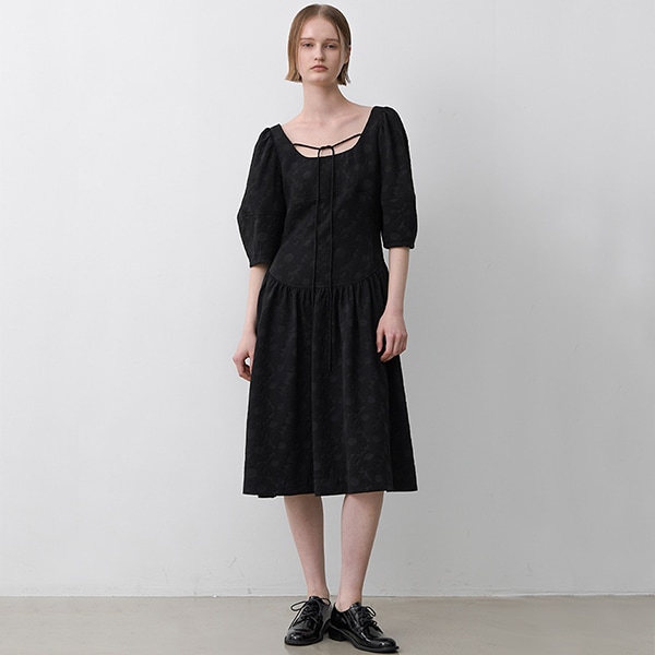 (OP-6248)SUN FLOWER PUFF SLEEVE DRESS 10,425円