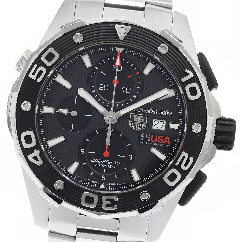 訳あり タグホイヤー TAG HEUER CAJ2111 アクアレーサー 500M アメリカズカップ キャリバー16 クロノグラフ 自動巻き メンズ _911898【中古】