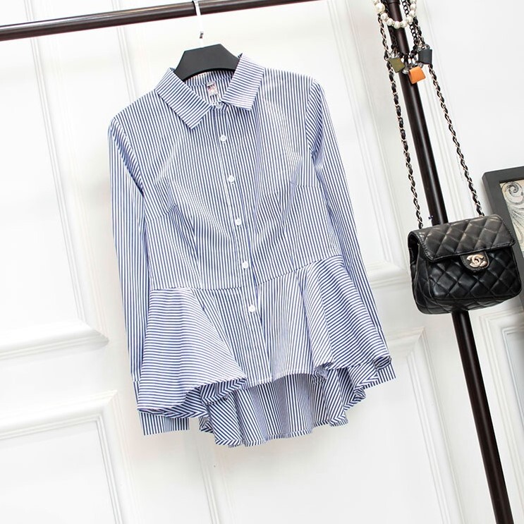 トップス シャツ レディース 長袖 襟付き 角襟 フレア ペプラム フェミニン コンサバ ボタン 切り替えデザイン 大人可愛い きれいめ シンプル カジュアル 上品 おしゃれ ラブリー キュート