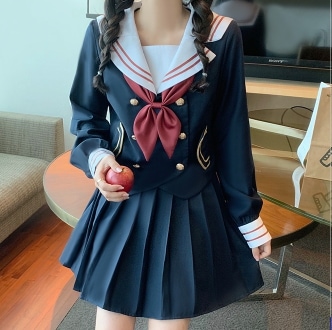 ジャケット セーラー 魅せる トップス 制服 セーラー服 ショート丈 袖あり 長袖 襟付き スリム