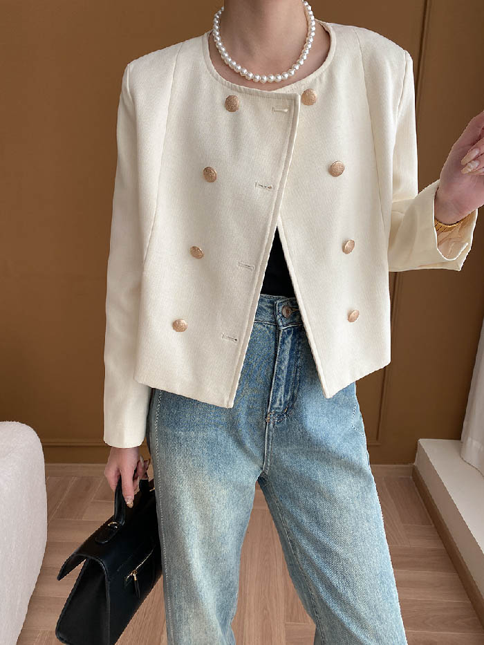 ジャケット レディース 春 秋 ツイード調 ノーカラー スーツ 単品 ジャケット ショート丈 フォーマル スーツ カーディガン 春 秋 着痩せ 体型カバー シンプル カジュアル おしゃれ 春 秋 上 5,848円