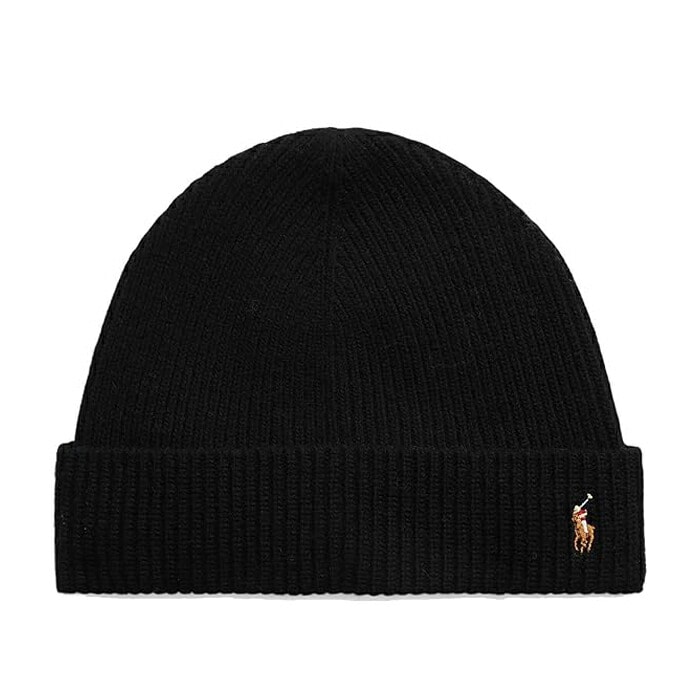 【メール便】 BEANIE 449959337 ワンポイント ブラック polo0182