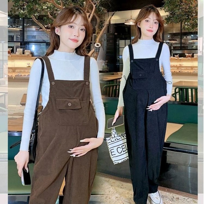 ハイエンドのカスタマイズ-マタニティウェア 春スーツ ファッション オーバーオール 大きいサイズ ゆったり 春秋 アウターウェア マタニティ パンツ ズボン セーター 2点セット