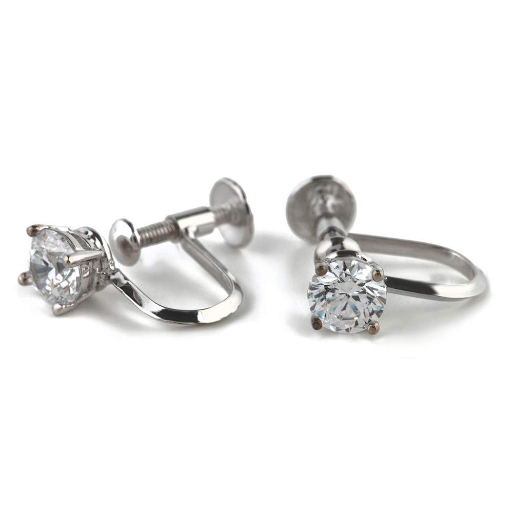 Gifty イヤリング ギフトボックスセット シルバー925 純銀製 レディース アクセサリー H＆C キュービック ジルコニア ラインストーン 一粒 プレゼント 女性 誕生日