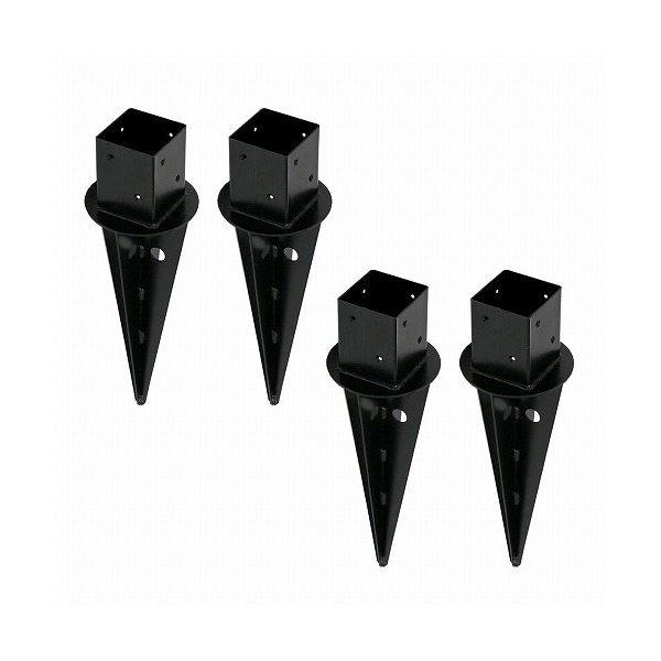 住まいスタイル 土中用支柱固定金具(4個) ブラック S-UB4514-4P メーカー直送