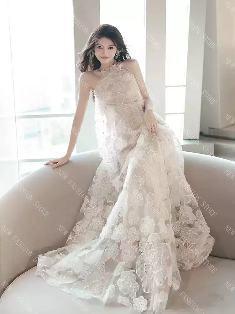 フランス女性の新しい超仙気首掛けハイエンドドレススカート-37