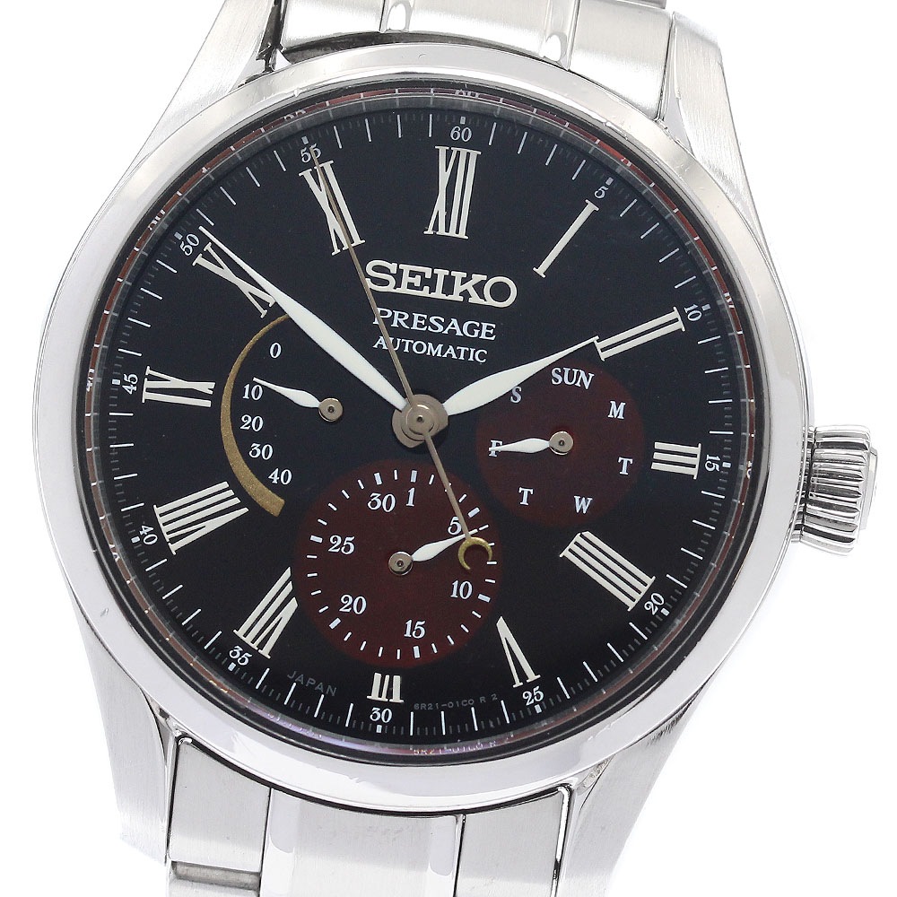 セイコー SEIKO SARW045/6R21-01F0 プレサージュ 漆・白檀塗限定モデル パワーリザーブ 自動巻き メンズ _941987【中古】