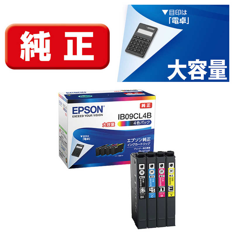 エプソン　EPSON　純正インクカートリッジ 4色パック 大容量インク　IB09CL4B