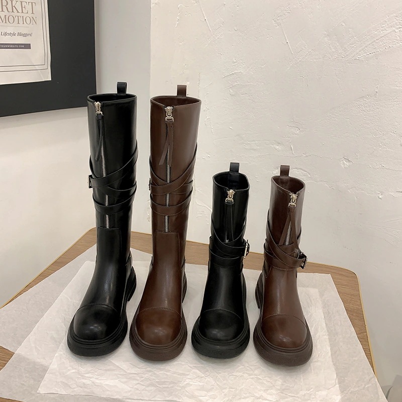 ロングブーツが復活！ 秋冬ファッション レディースブーツ ブーツ ローヒール 快適 靴 厚底ブーツ シューズ 厚底シューズ シューズ ブーティー 美脚 歩きやすい 6,241円