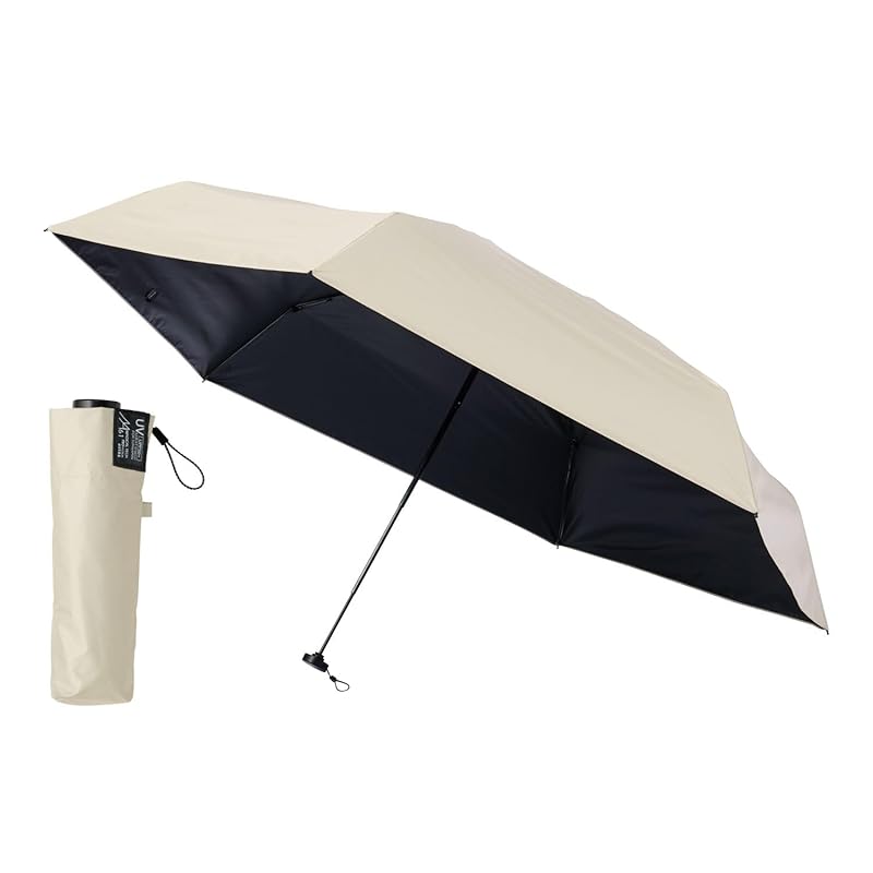 マジカルテック プロテクション 日傘 軽量 折りたたみ傘 遮光100% 遮熱 UVカット100% 晴雨兼用 スリム 手開き 簡単開閉 無地 親骨55cm 30226 ベージュ 今田美桜 アンバサダー