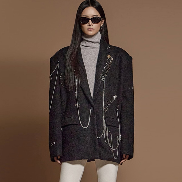 J9305 ブローチウール ジャケット