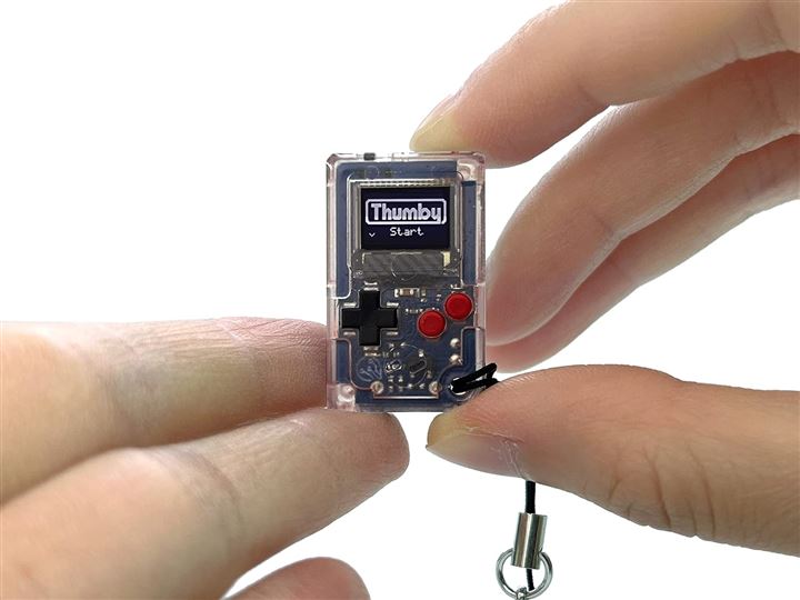 Thumby 小さなゲーム機 プレイ可能なプログラム可能なキーチェーン 電子ミニチュア STEM学習ツール( クリア)