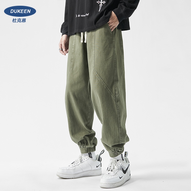 アメリカンヘビーウェイトピュアコットンスウェットパンツメンズ春秋トレンドブランドレトロルーズレギンススポーツワークウェアカジュアルパンツ