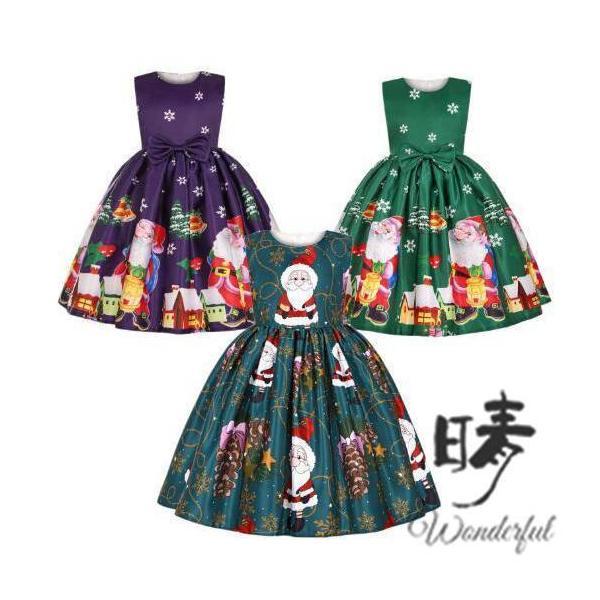【激安販売】クリスマス衣装 女子 ワンピース クリスマスツリー 緑 サンタ 子供 コスチューム コスプレ 雪 トナカイ 孫 キッズ ギフト クリスマス パーティー 演出服