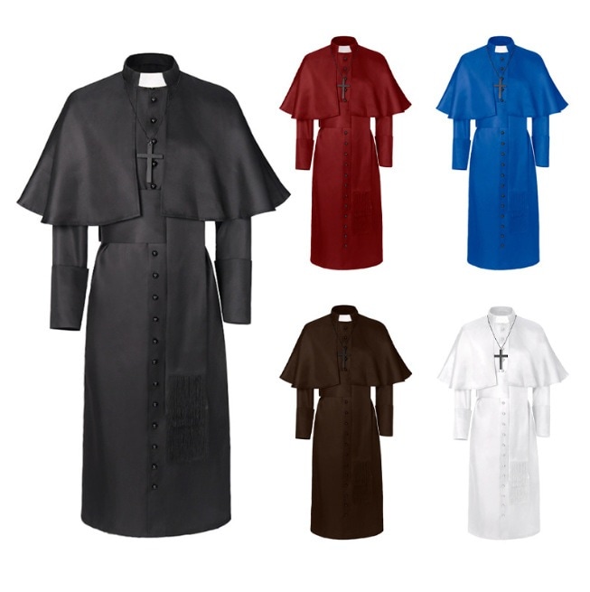 中世僧侶服呪術師牧師cos服ハロウィーン死神ローブコスプレ服
