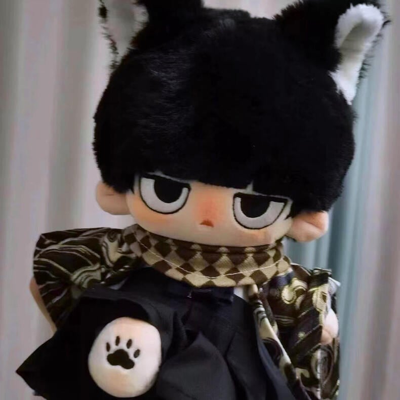 【20cm】着せ替えぬいぐるみ 着せ替え人形 ぬいぐるみ 綿人形 可愛い 黒髪黒目の猫少年 猫耳付き しっぽ付き スケルトン付き可能 ふわふわ コットンドール