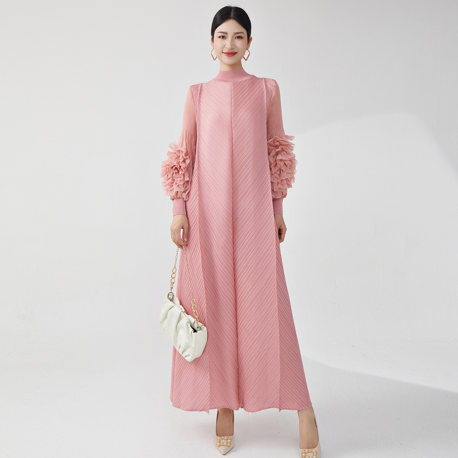 ワンピースロングドレス高級婦人服高級ゆったり気品優雅ドレススカート