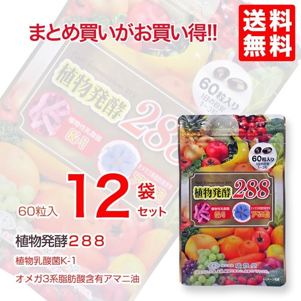 植物発酵288　60粒 12袋　廣貫堂 リニューアル 155種類から288種類になりました