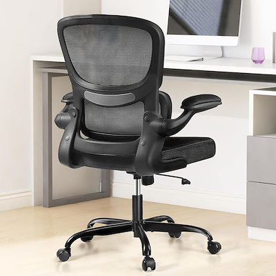 オフィスチェア 椅子 テレワーク 疲れない 勉強 学習 360度回転 腰に良い オフィスチェア 椅子 デスクチェア 疲れない人間工学 跳ね上げ式