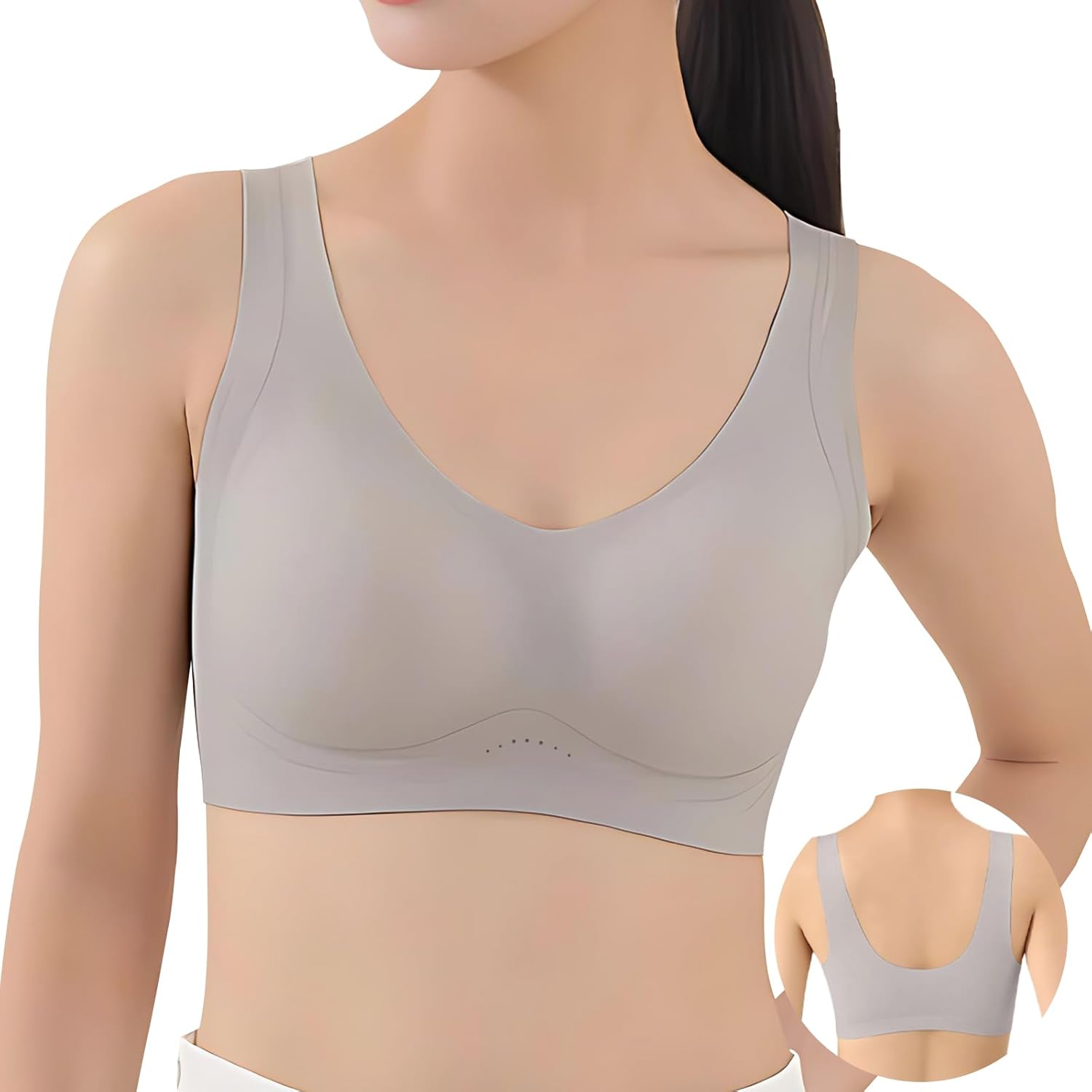 ノンワイヤーブラ シームレスブラジャー超柔らかいゼリー生地24時間着用可能ナイトブラ垂れ防止肌に優しい無縫製吸汗速乾脇高デザイン補正効果美胸美背着痩せ見え伸縮性大きいサイズ対 4,464円