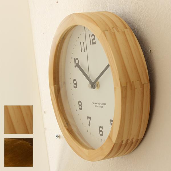 掛け時計 壁掛け 時計 ウォールクロック 円形 丸型 シンプル 北欧 見やすい 木目 柄 北欧 天然木製 ガラス 連続秒針 静か 無音 インテリア ナチュラル カフェ風 4,928円