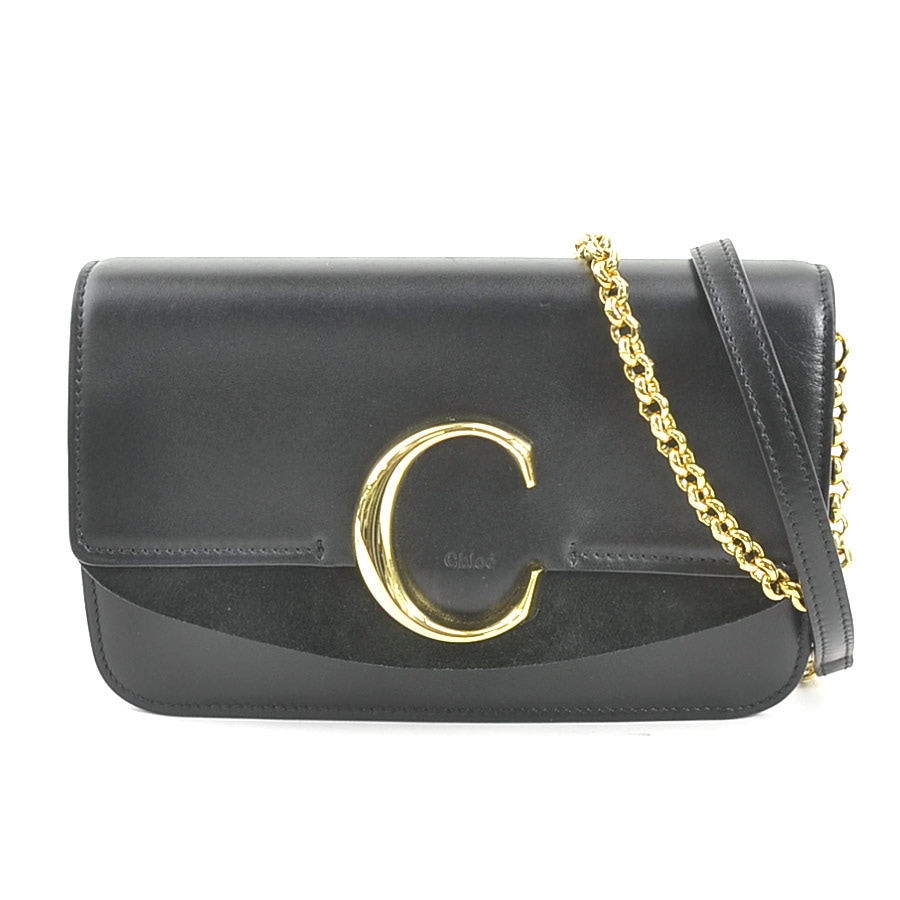 クロエ Chloe 斜め掛けショルダーバッグ レザー ブラック レディース h30073k