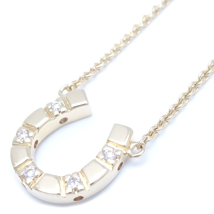 ホースシュー ネックレス 5Pダイヤモンド K18YG イエローゴールド/292694【中古】