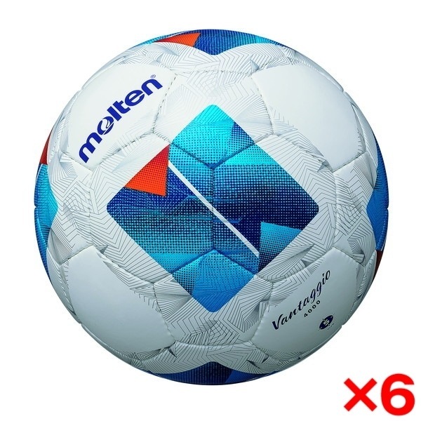 6個セット サッカーボール 5号球 ヴァンタッジオ4000 検定球 ホワイトxブルー F5N4000