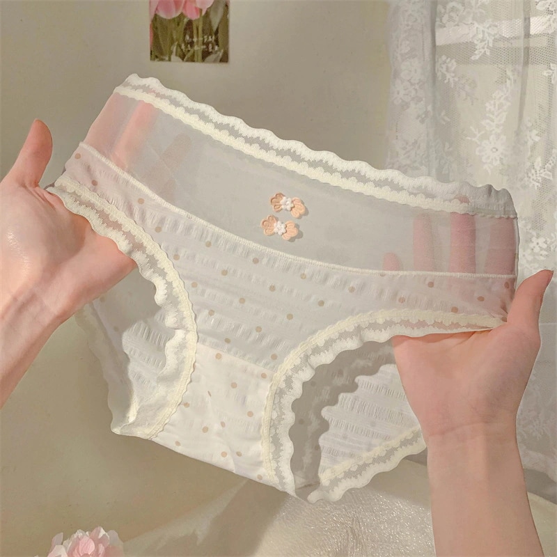 【1点ご購入 で10点プレゼントいたします】2025年 女性向け 甘美スタイル シフォン 女性用 ティアラパン レース付き下着